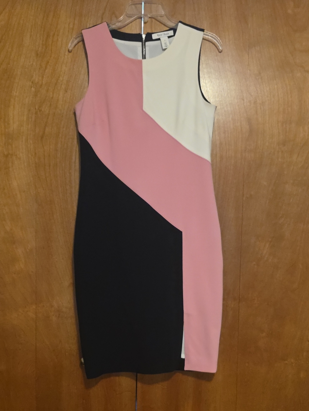 WHBM Colorblock Sheath Dress - Pink, Black & Cream